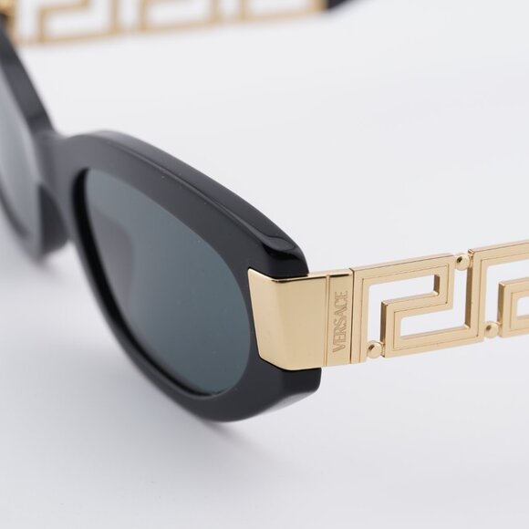 Versace VE4501 GB1/87 Sunglasses Black Cat Eye Frame, Dark Grey Lenses - Picture 7 of 9